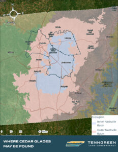 where cedar glades may be found map