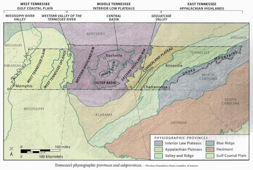 Nashville Basin Map