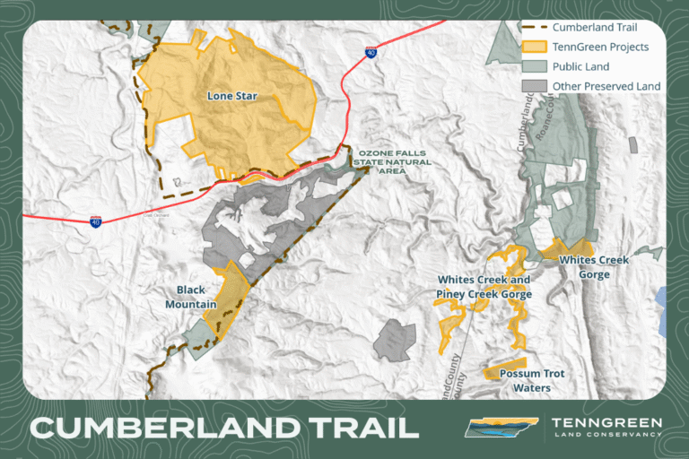 Cumberland Trail Map cover TennGreen Land Conservancy 2025