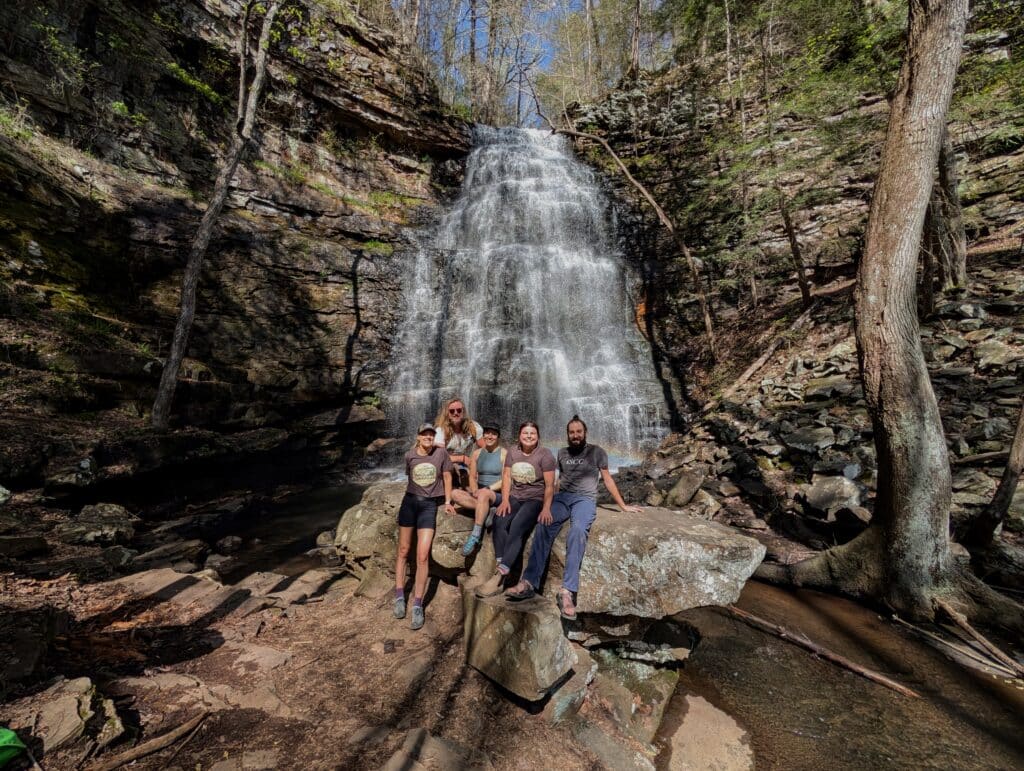 Denny Cove Climb Group Falls Kim Woodward Jon D Bumpus Laurel Graefe South Cumberland State Park Hike-a-Thon-2025