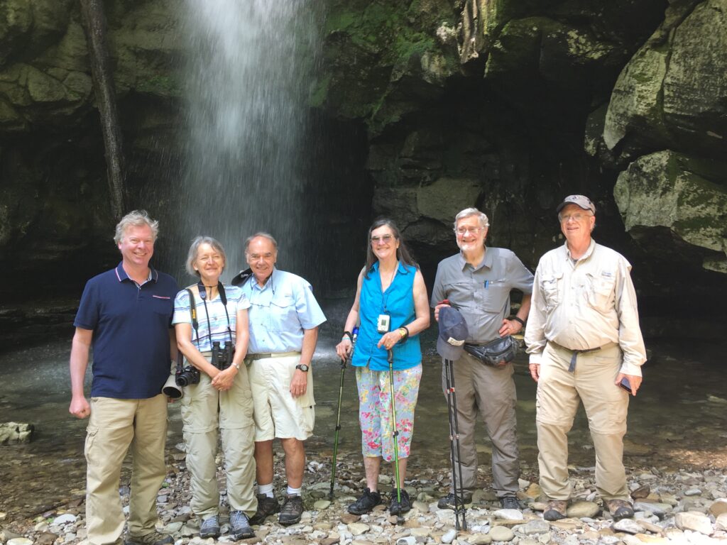 Lost Creek SNA Waterfall - Steven Walsh, Ginger Ensor, Dale Ensor, Diane Glasgow, Sam Glasgow, Chuck Womack