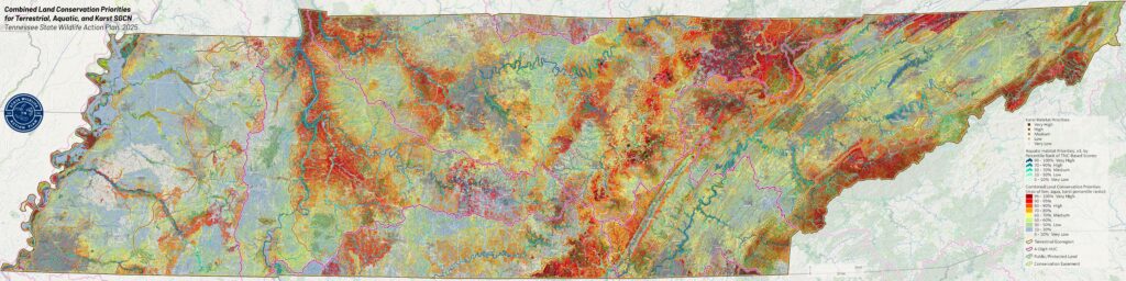 Tennessee State Wildlife Action Plan SWAP Map by TWRA